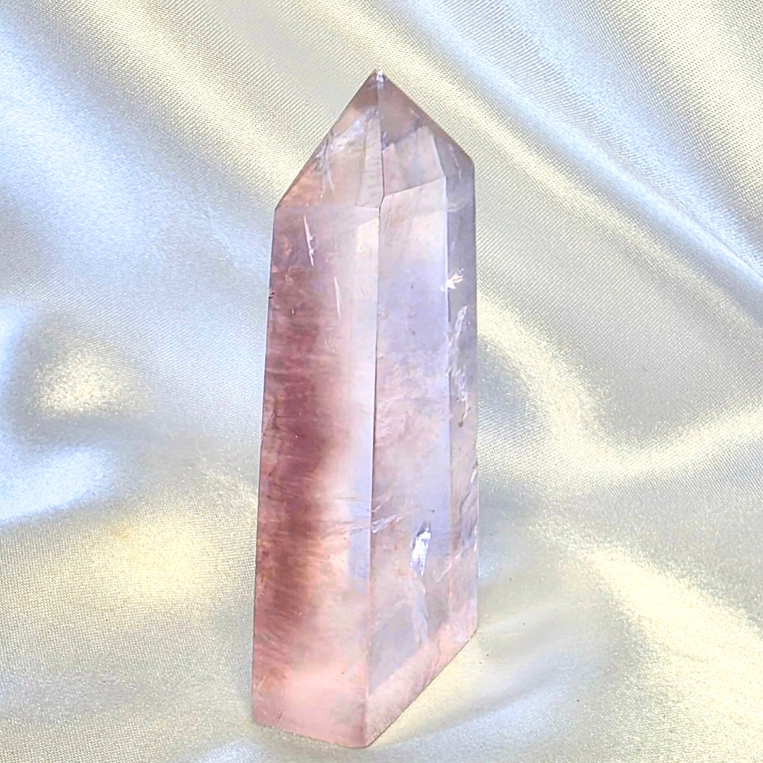Pink Banded Fluorite Crystal Tower with High Clarity