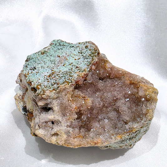 Pink Amethyst & Green Celadonite Cluster