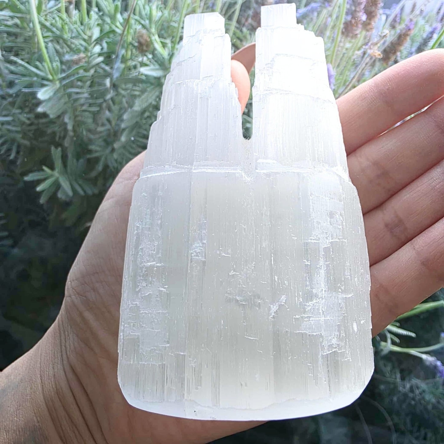 Twin Selenite Towers - 10.5cm tall, 368g