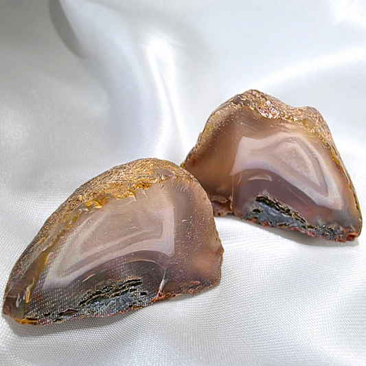 Natural Semi-Polished Agate Pair - QLD