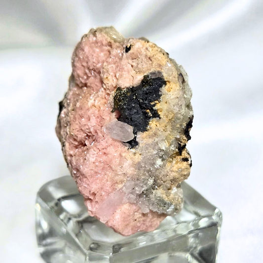 Rhodochrosite with Quartz, Calcite & Tourmaline - Bulgaria