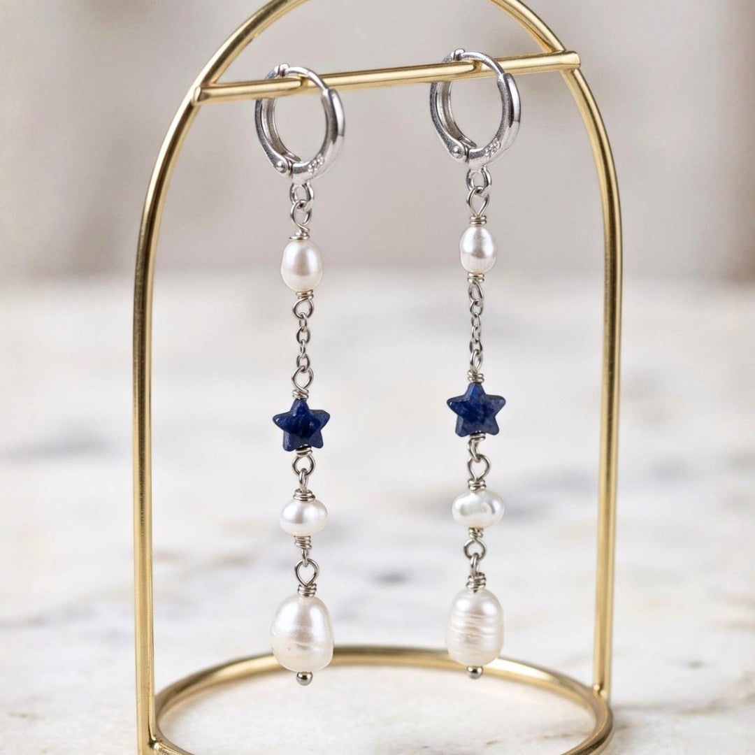 Étoile Sodalite & Freshwater Pearl Earrings