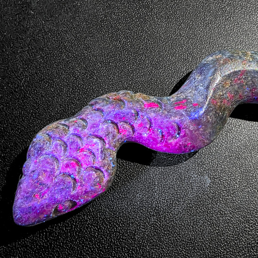 Ruby in Kyanite Snake Crystal Carving - 13.7cm (UV reactive)