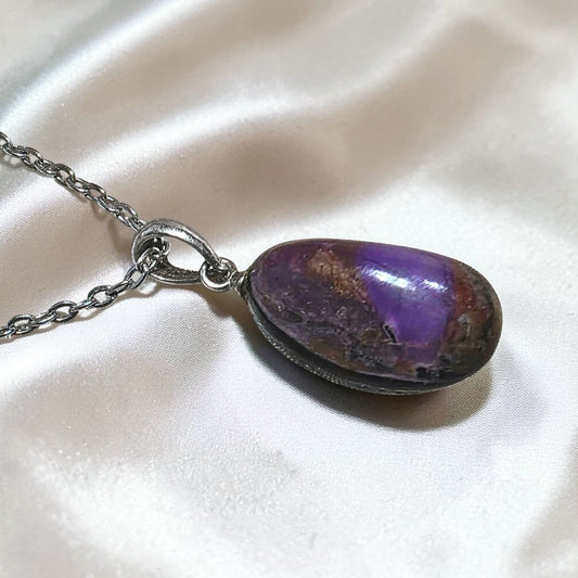 Rare Sugilite 925 Sterling Silver Necklace