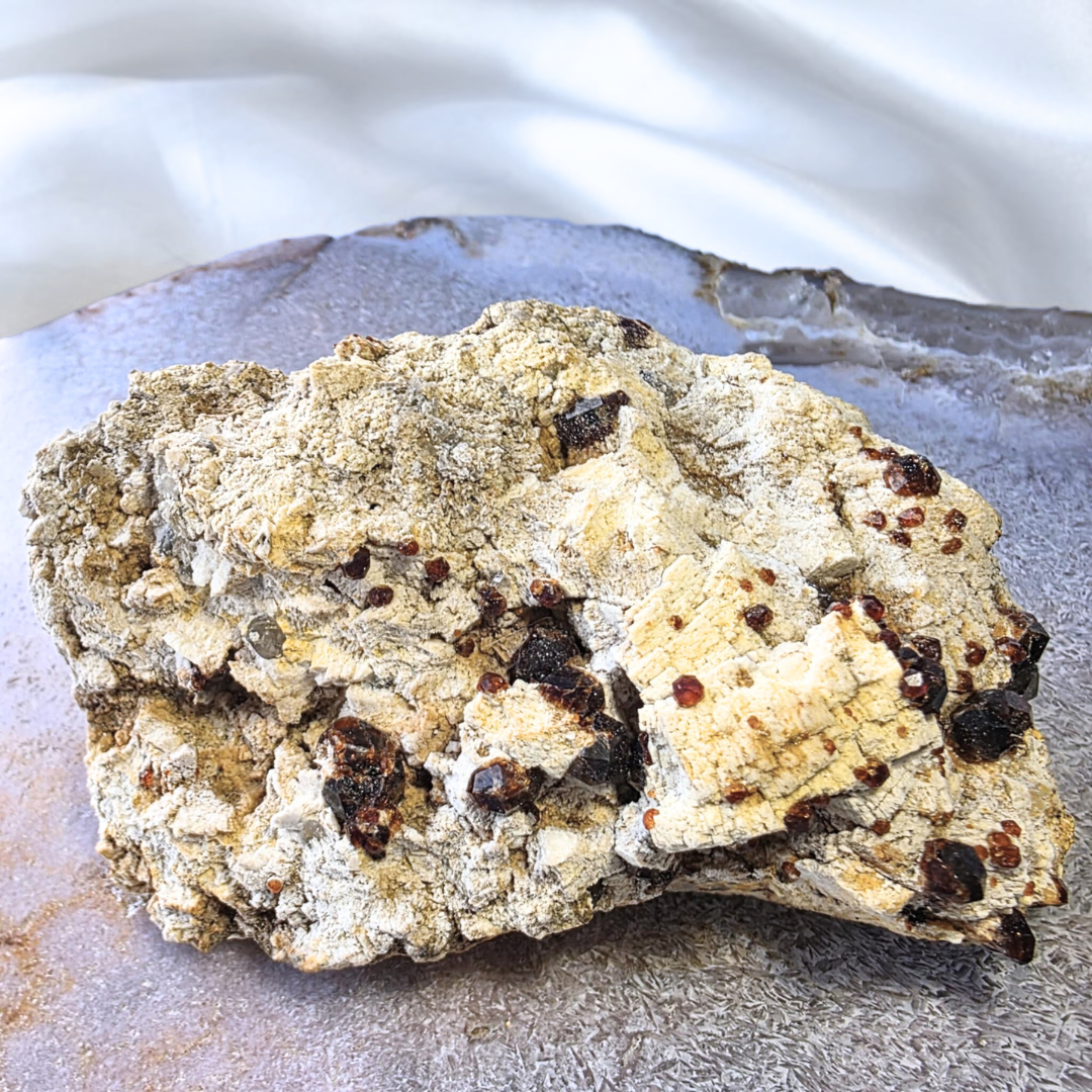 Large Garnet with Smoky Quartz Crystal Cluster - 152g