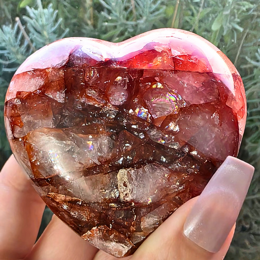 High Grade Puffy Fire Quartz Heart Crystal - 193g