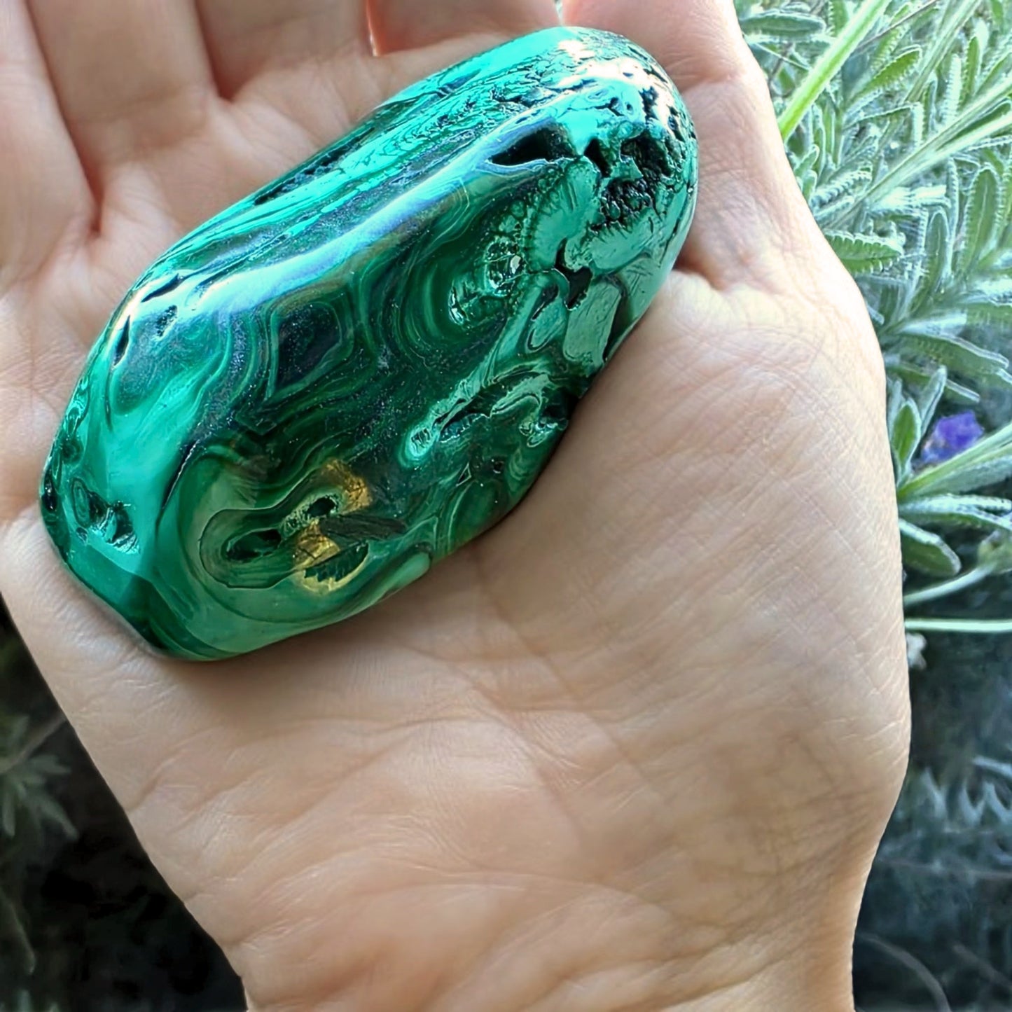 Malachite Semi-Polished Crystal Free Form - DRC - 128g