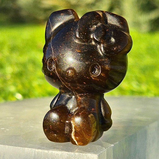 Tigers Eye Hello Kitty Crystal Carving