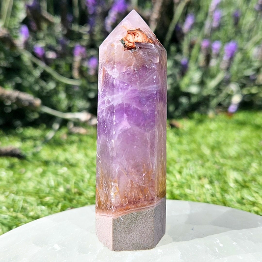 Amethyst x Crazy Lace Agate Crystal Tower