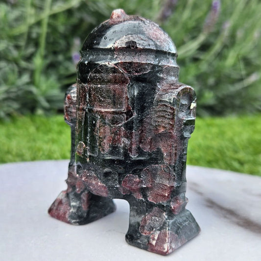 Garnet R2D2 Crystal Carving
