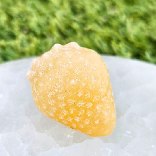 Yellow Calcite Mini Strawberry Carving