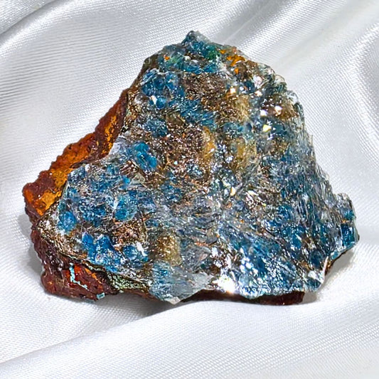 Rosasite with Shimmering Calcite