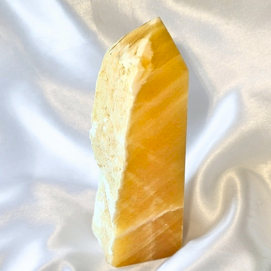 Large Banded Calcite Semi-Polished Tower - 350g