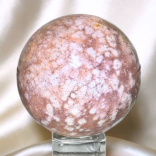 Druzy Pink Amethyst Crystal Sphere - 253g - includes stand