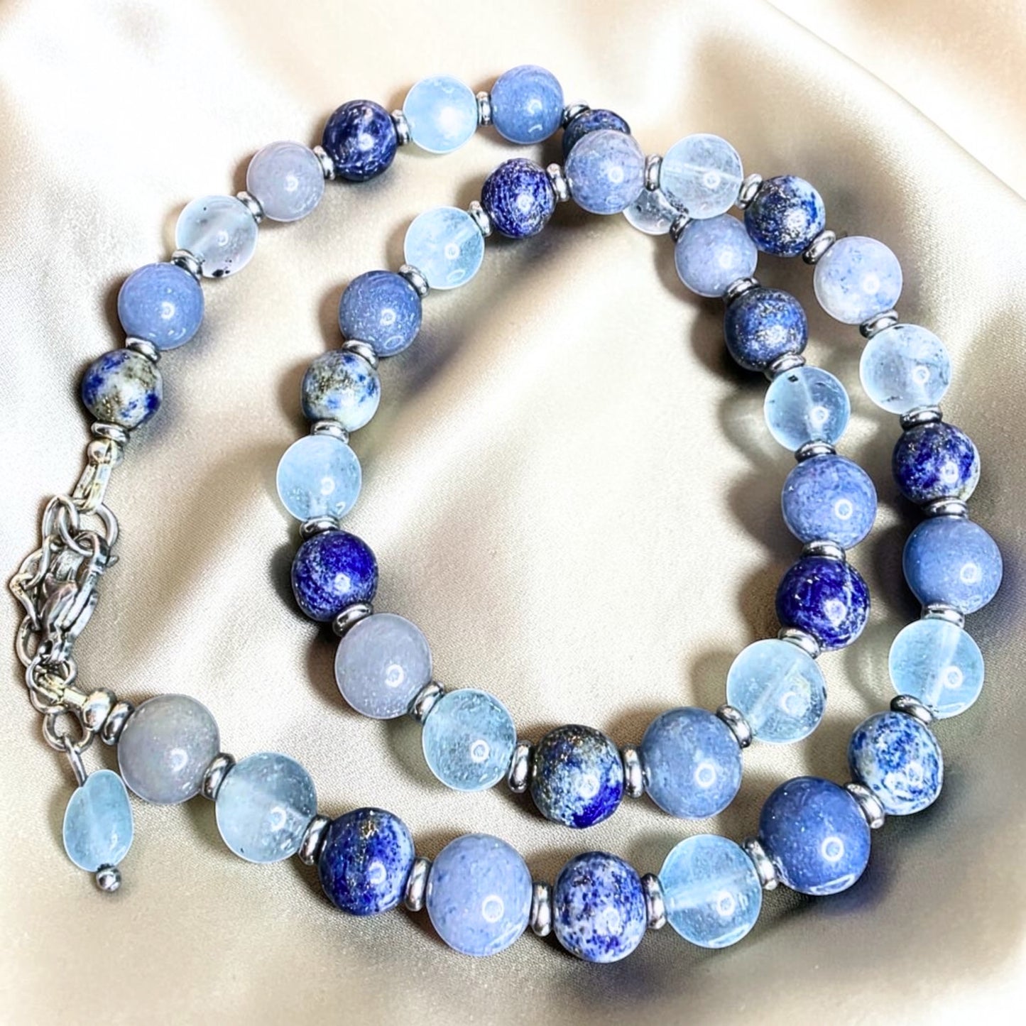 Blue Haven Necklace | Aquamarine, Blue Quartz & Lapis Lazuli Crystals