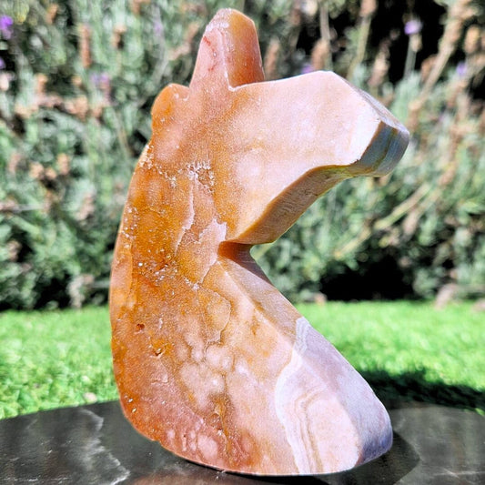 Large Pink Amethyst Unicorn Carving - 286g