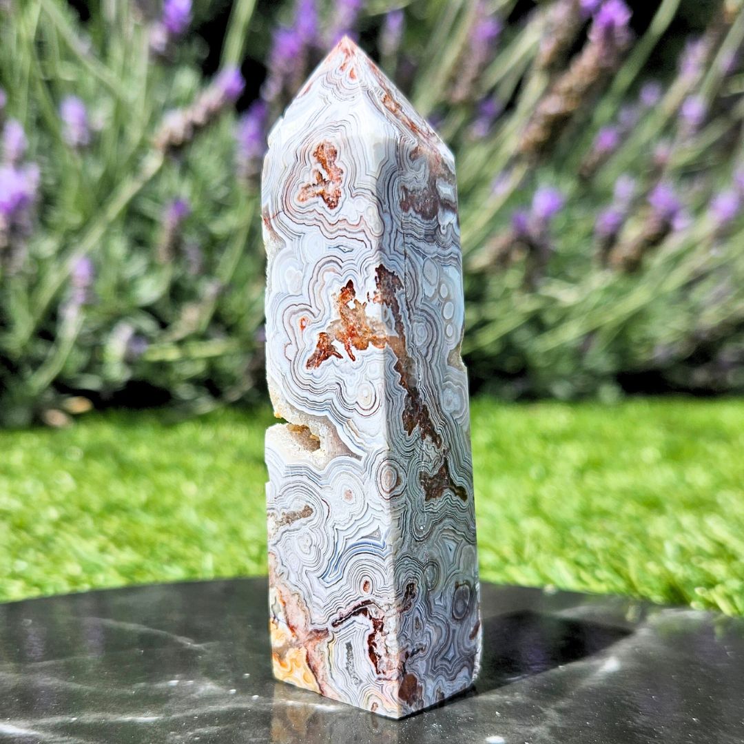 Mexican Crazy Lace Agate with Open Druzy