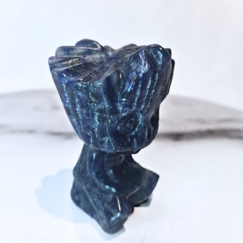 Sodalite Crystal Groot Carving