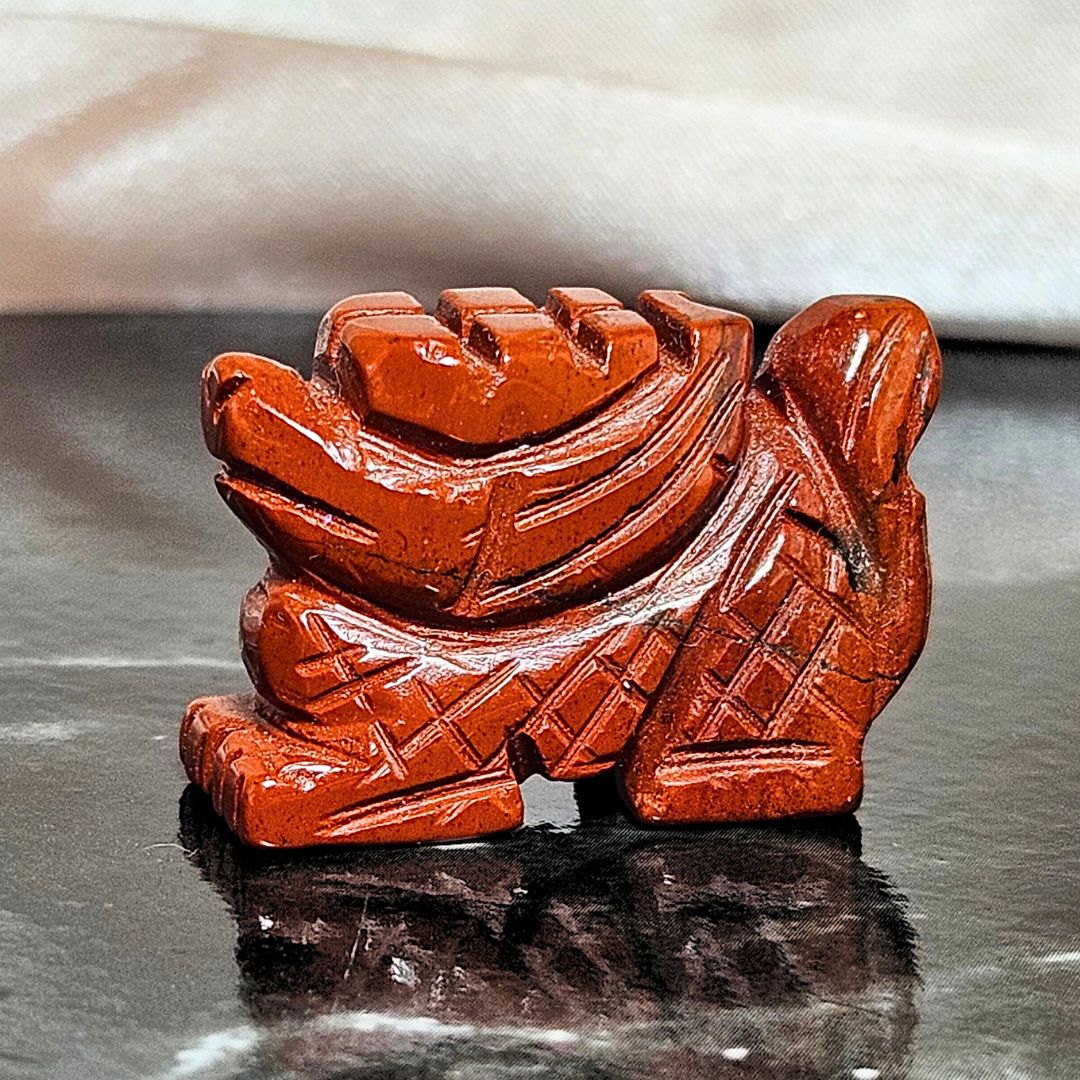 Red Jasper Mini Dragon Carving