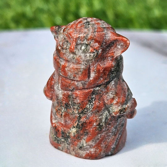 Red Jasper Mini Yoda Carving