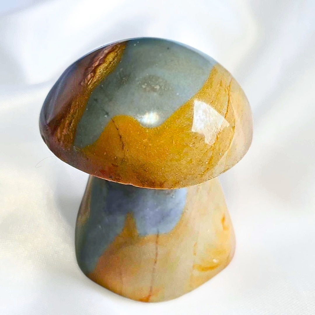 Polychrome sale Jasper Large carved mushroom