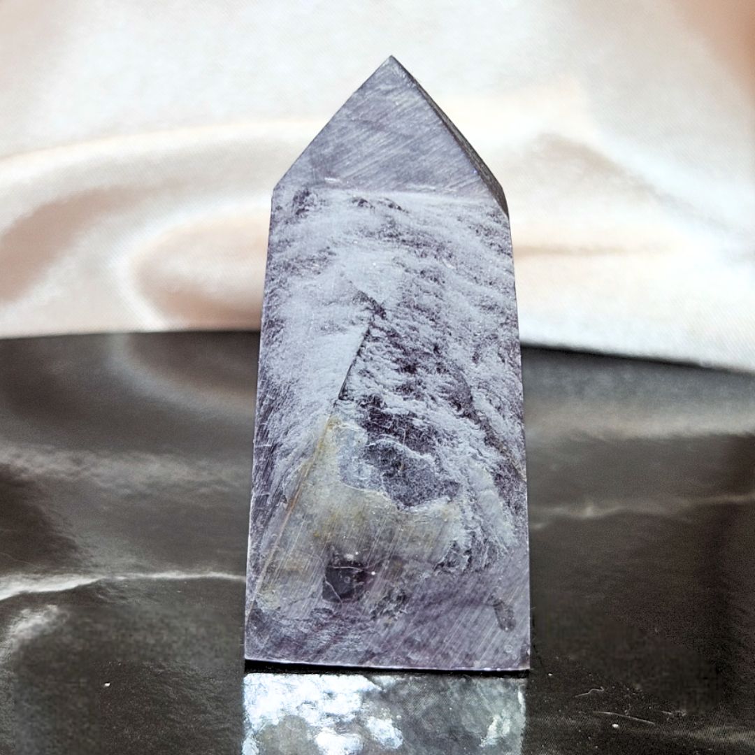 Purple Mica Tower with Silver Sheen