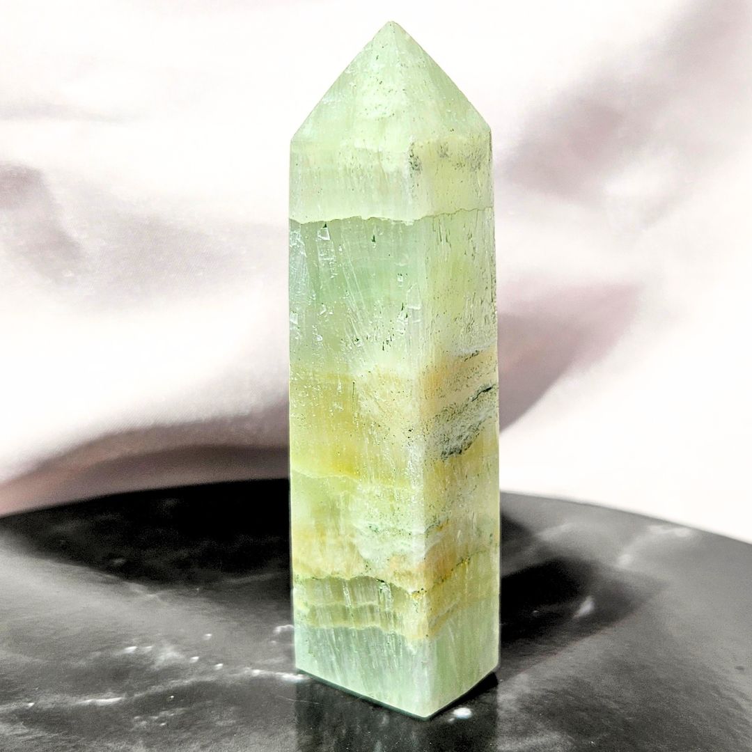 Pistachio Calcite Crystal Tower