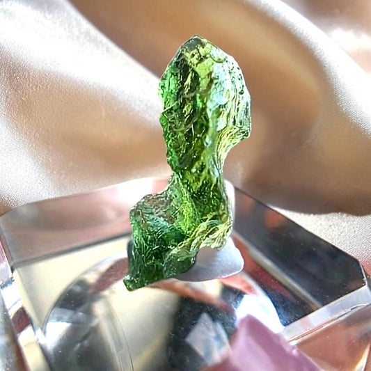 Genuine Moldavite in Display Case 0.34g | Czech Republic Tektite