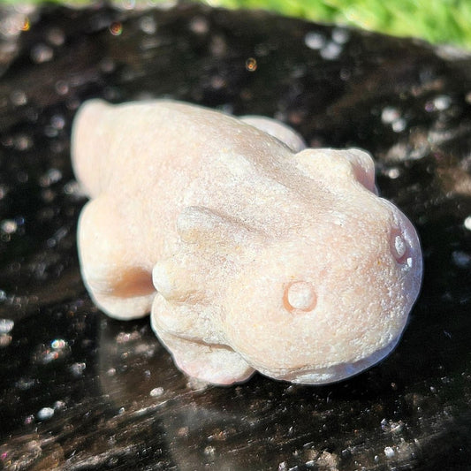 Pink Opal Axolotyl Mini Crystal Carving