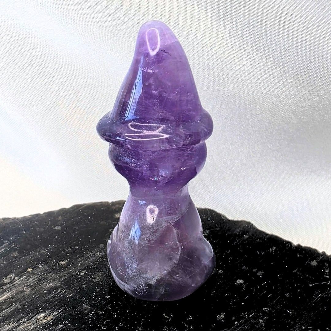 Smoky Amethyst Crystal Cat Carving
