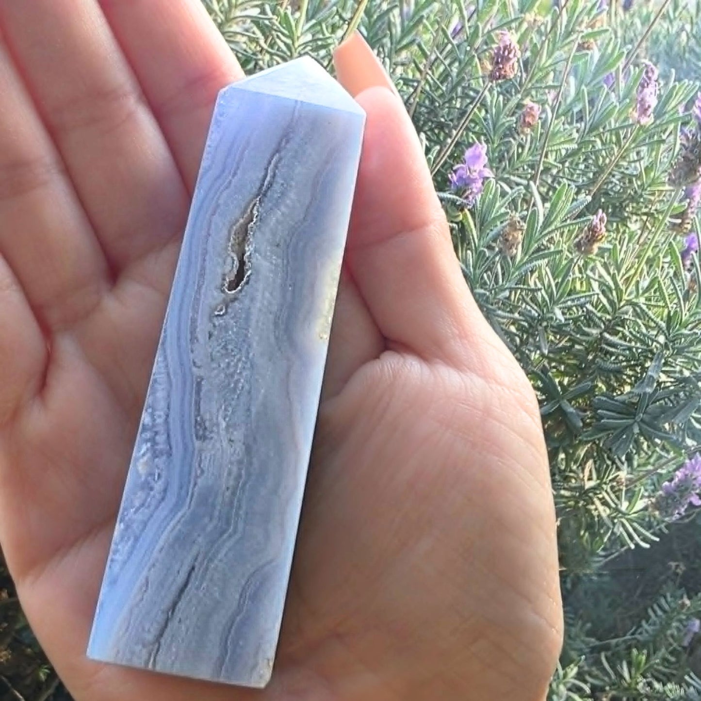 Extra Grade Blue Lace Agate Tower Point