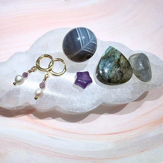 Large Selenite Cloud Charging Plate