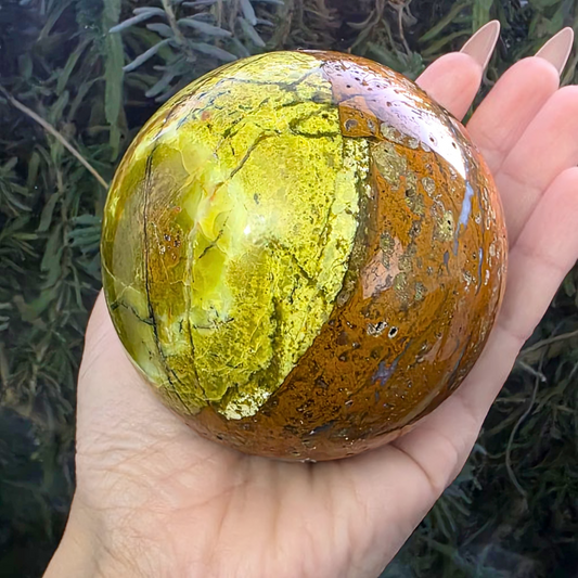 Large Green Kiwi Opal Sphere - Madagascar - 597g