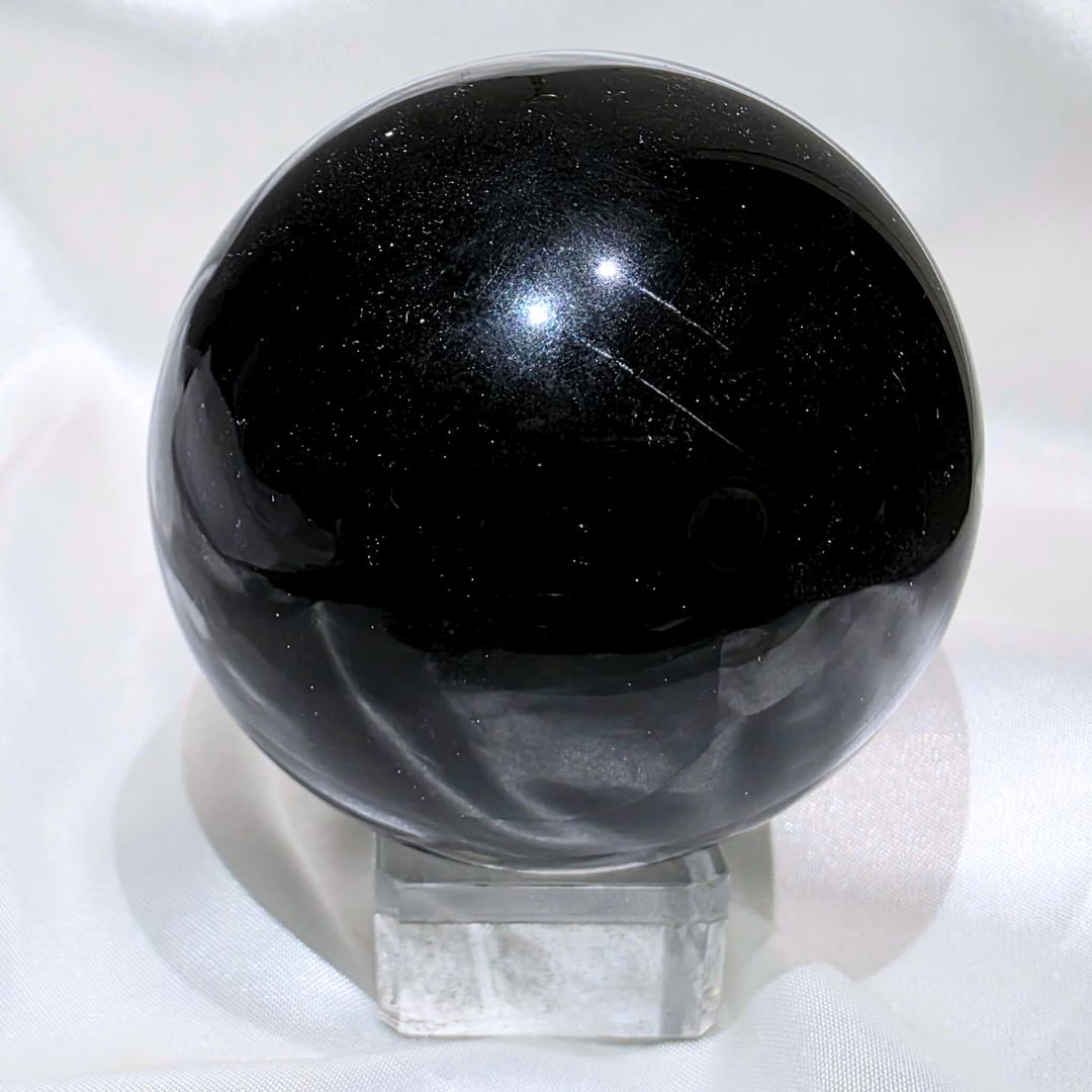 Large Black Obsidian Sphere - 341g