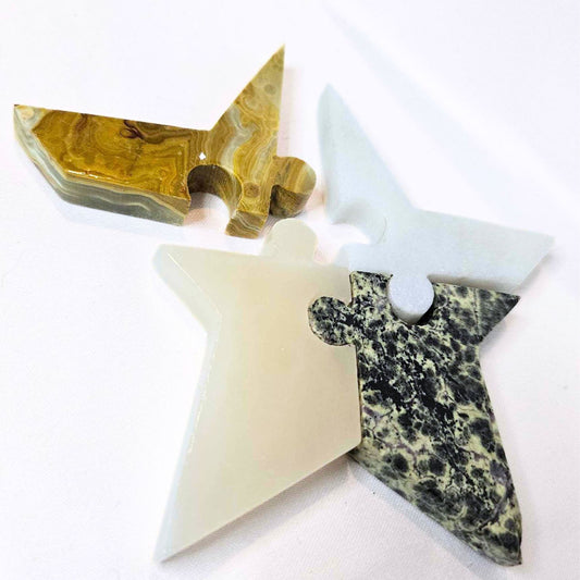 Crystal Puzzle Set Carving - Bumblebee Jasper, Quartz, Agate & Serpentine - 10cm