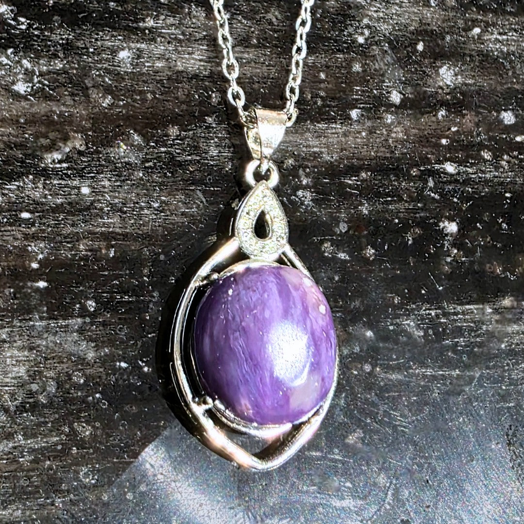 Charoite Crystal Necklace