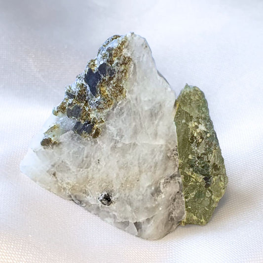 Diopside with Mica on Quartz Specimen
