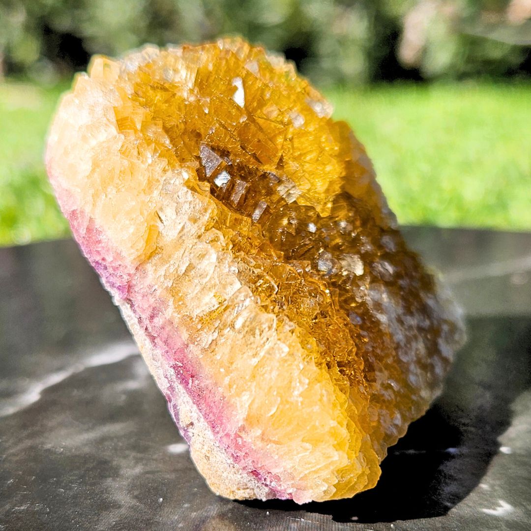 Bi-Color Fluorite Cluster (Yellow & Purple)