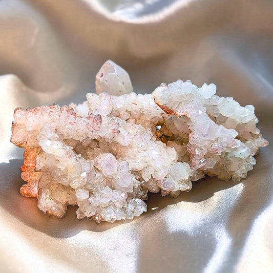 Pink Druzy Chalcedony Quartz Crystal Cluster