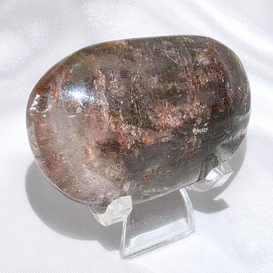 Garden Quartz Palm Stone with Rainbows