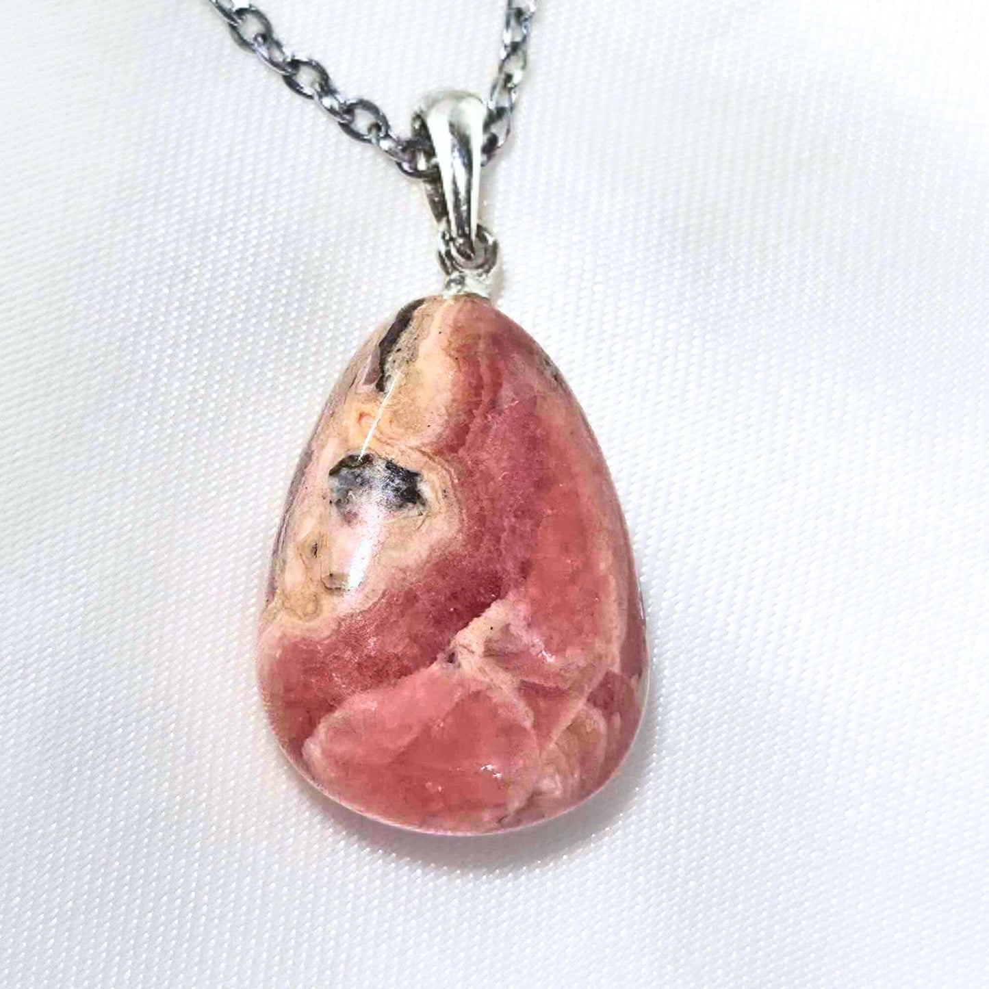 Rhodochrosite 925 Sterling Silver Necklace