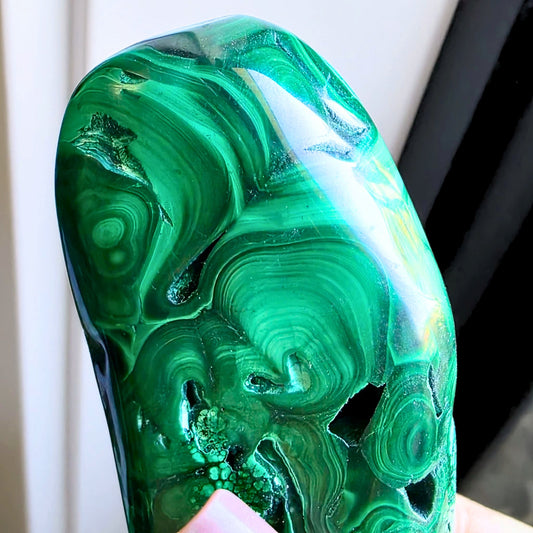 Malachite Semi-Polished Crystal Free Form - DRC - 128g