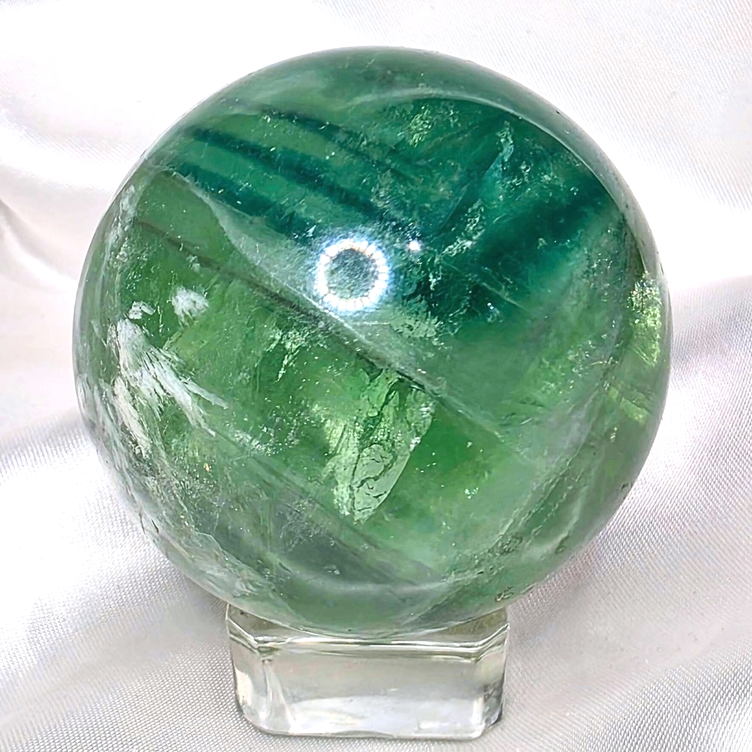 Green-Blue Fluorite Sphere with Phantoms - 198g