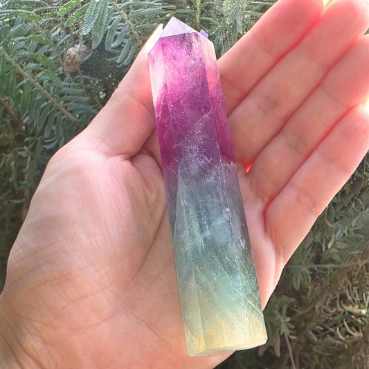 Watermelon Fluorite Crystal Tower