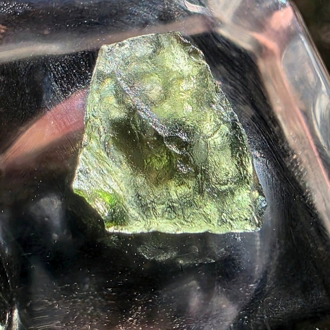 Genuine Moldavite in Case - Czech Republic 0.42g