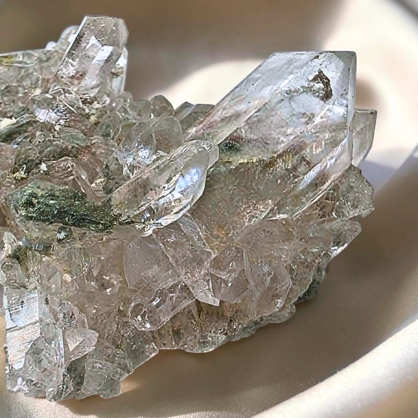 Rare Faden Garden Quartz Cluster with Chlorite & Rainbows