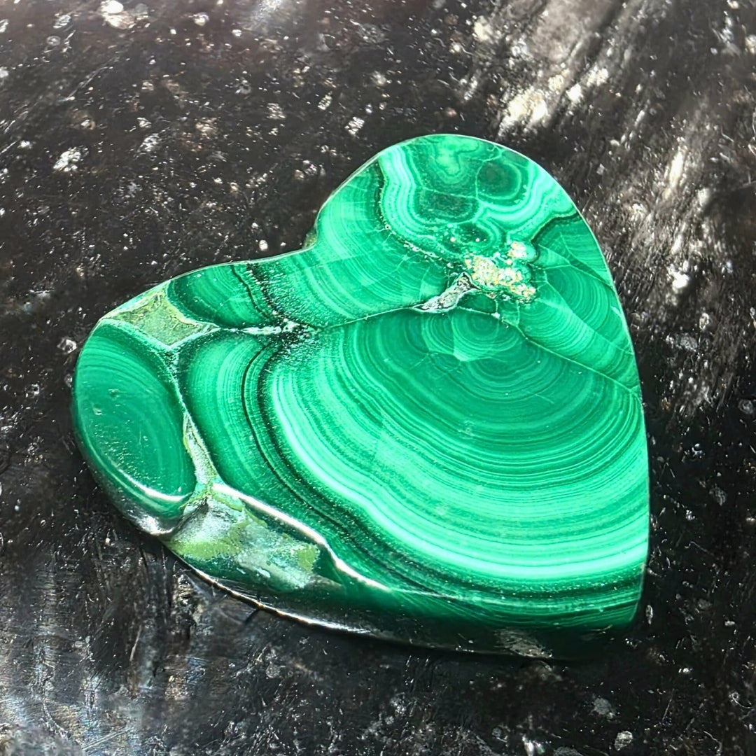 Botryoidal Malachite Crystal Heart
