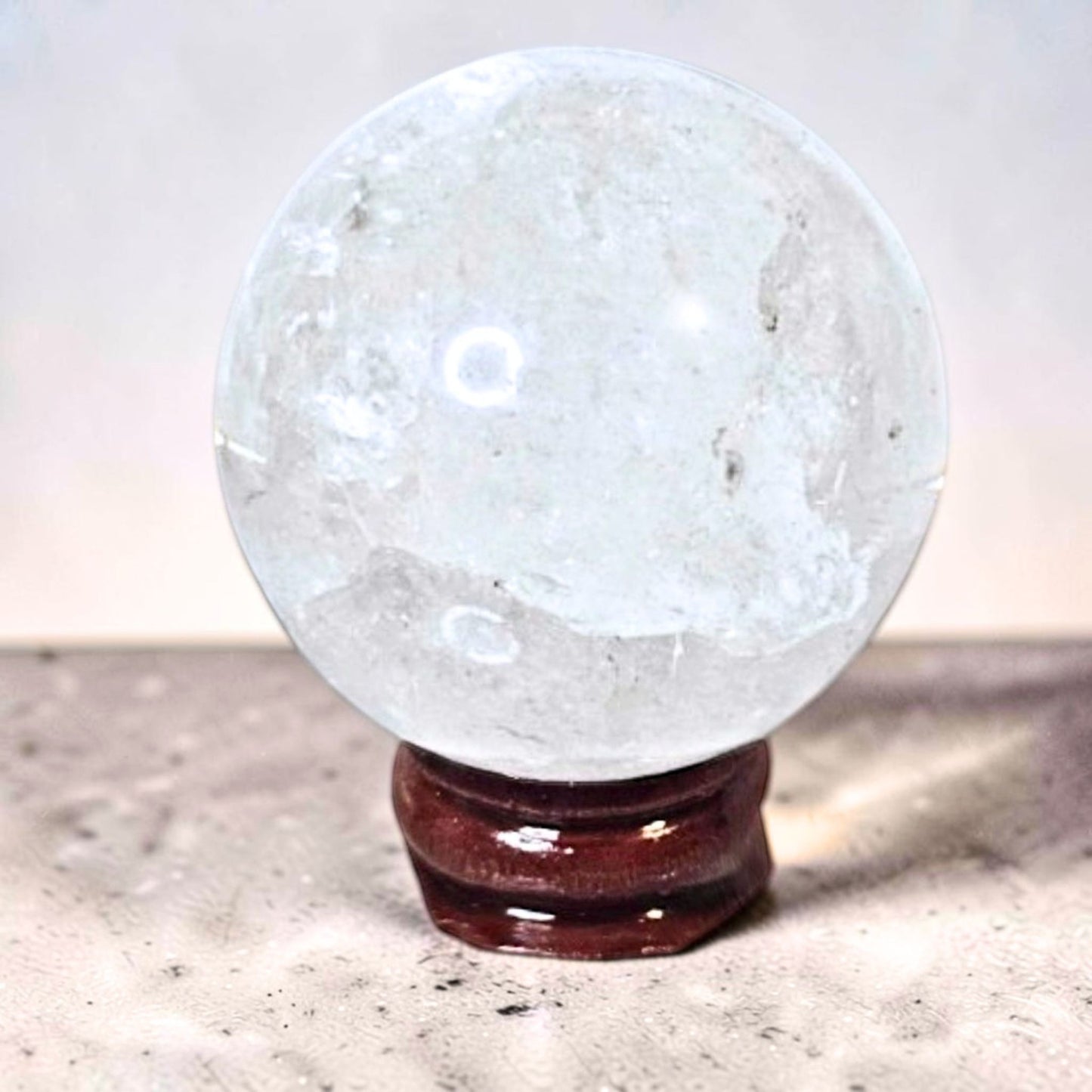 Polished Wooden Sphere Stand
