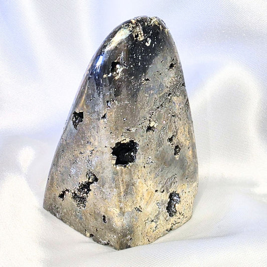 Rare Pyrite Freeform with Inner Cubic Form & High Metallic Luster