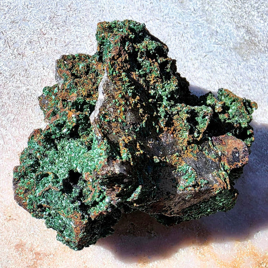 Malachite on Quartz Crystal Cluster - DRC - 70g